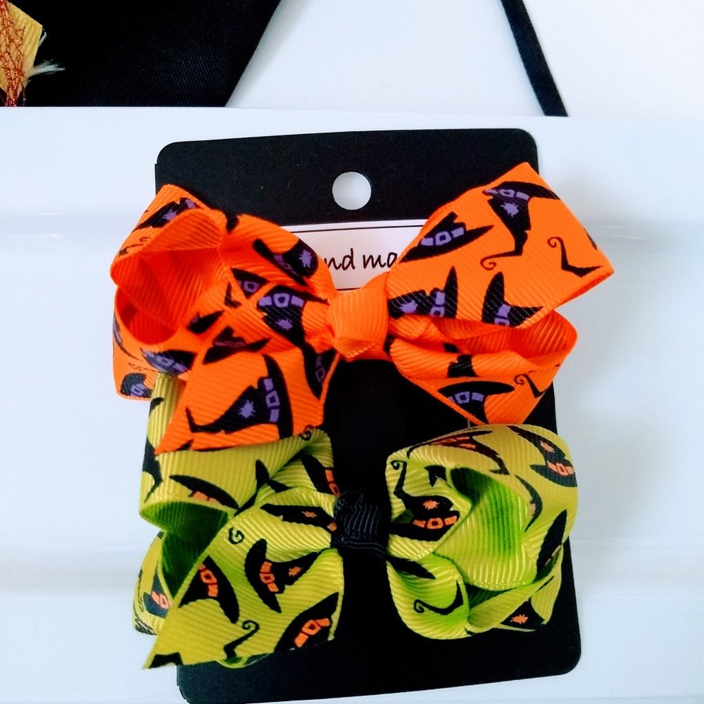 Halloween Hair Bows Clips Witch Hat